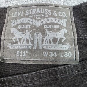 Levi's‎ 511 Slim Fit Black Jeans Mens W34 L30 Casual Everyday Denim Pants